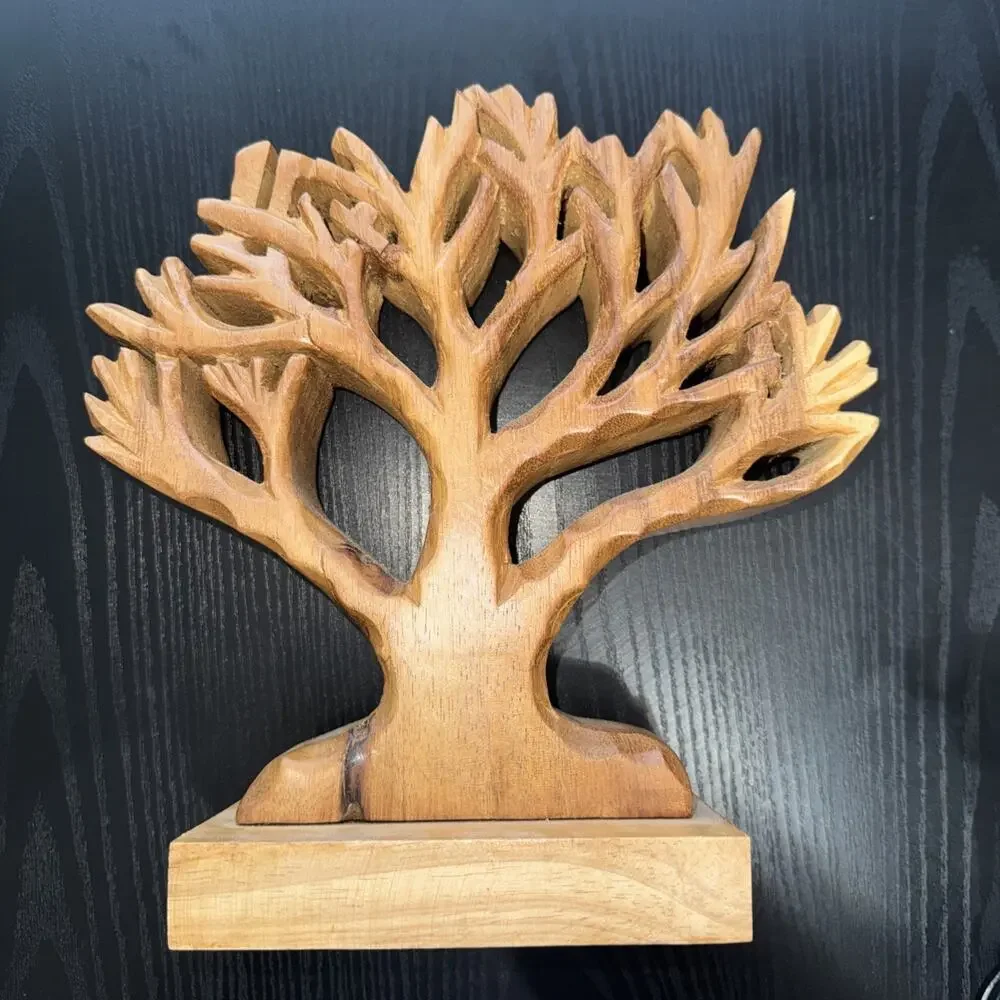 10 inch tall, wood sculpted tree